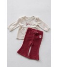 Feetje Flare broek velours rib - You're So Sweet